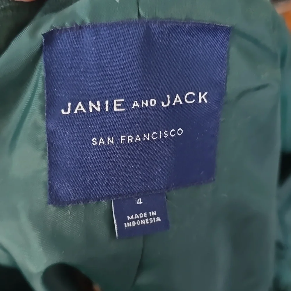 Janie and Jack Velvet Blazer Green Boys Size 4